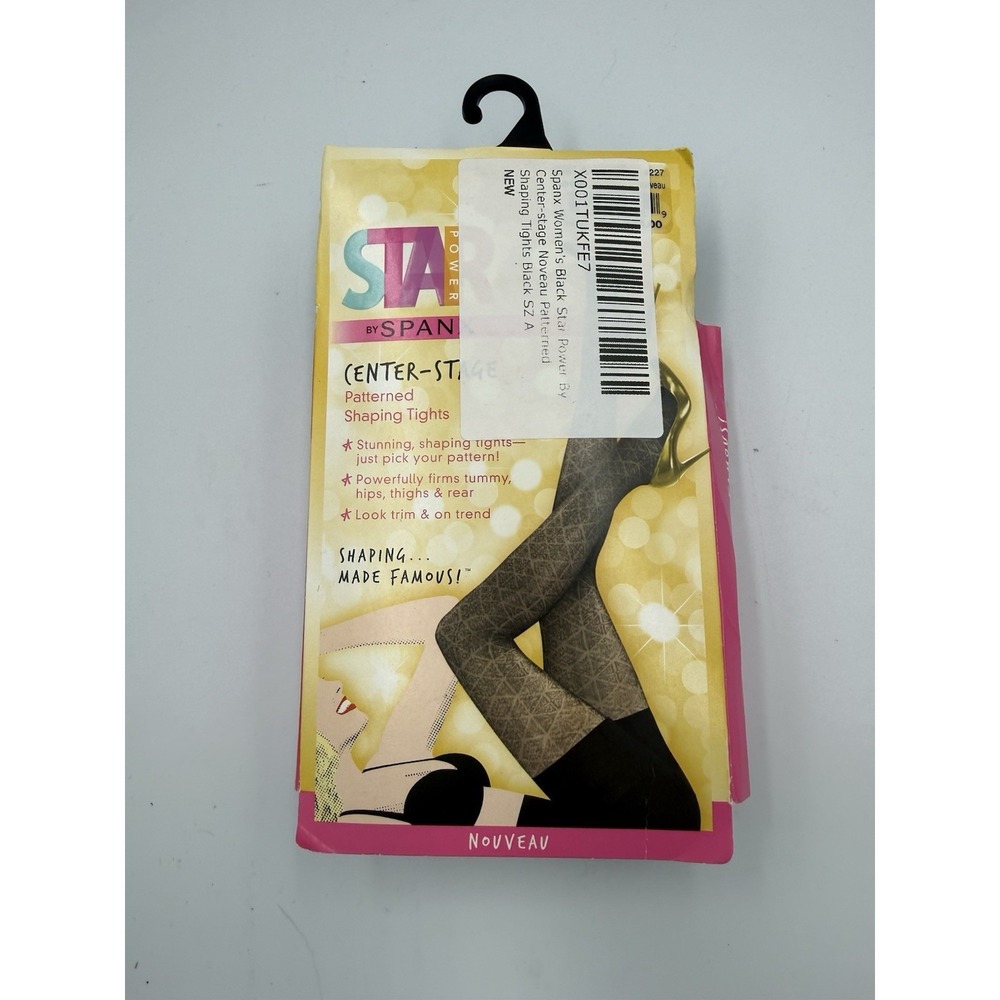 Spanx Star Power Center-Stage Shaping Tights Womens Size A Noveau Patterned NWT